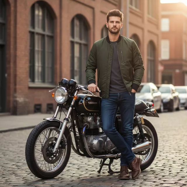 Kurtka motocyklowa W-TEC Caravago ∙ ochraniacze CE level 1 typ B ∙ kieszeń na ochraniacz pleców ∙ elastyczne ściągacze - Zielony