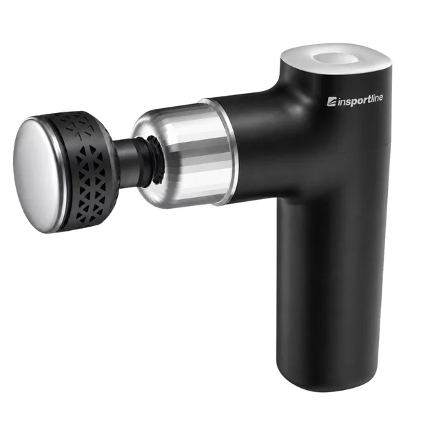 Pistolet do masażu z grzaniem i chłodzeniem inSPORTline ChillFrost ∙ 1800 mAh ∙ 1600-2800 obr./min ∙ 8 poziomów ∙ 4 głowice - Zielony