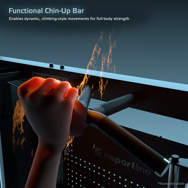 Profesjonalna wielofunkcyjna brama do ćwiczeń inSPORTline CC550 ∙ podwójne koła pasowe ∙ 180 kg ∙ 6 uchwytów ∙ przechowywanie akcesoriów ∙ trening 360°