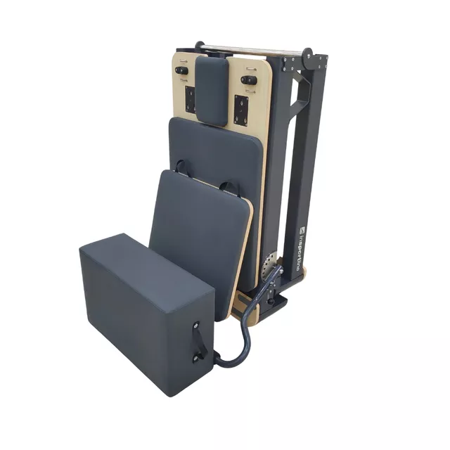 Profesjonalny reformer do pilatesu inSPORTline Comfolder ∙ składany ∙ nośność 150 kg ∙ rama aluminiowa ∙ regulacja oporu