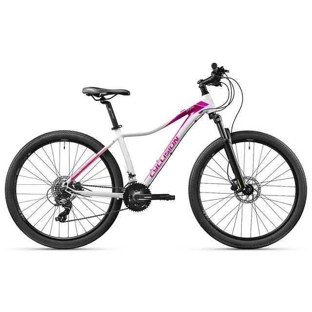 Damski rower górski Cyclision Corpha 5 MK-II 29" ∙ hamulce tarczowe hydrauliczne ∙ napęd shimano 21 biegów ∙ widelec amortyzowany - Minty Gray - Pink Wave