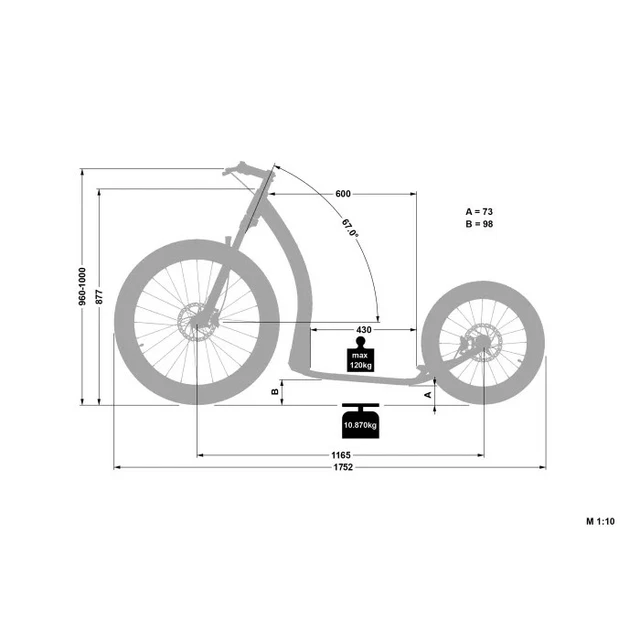 Hulajnoga Crussis ONE Cross 6.2-2 niebieska 26/20"