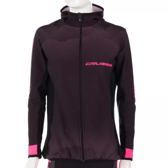 Damska bluzka sportowa rowerowa CRUSSIS CSW-099 - Czarno-różowy