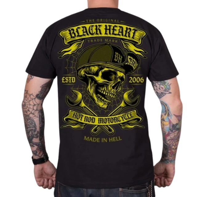 T-shirt stylowa koszulka bawełniana BLACK HEART Satan - Czarny