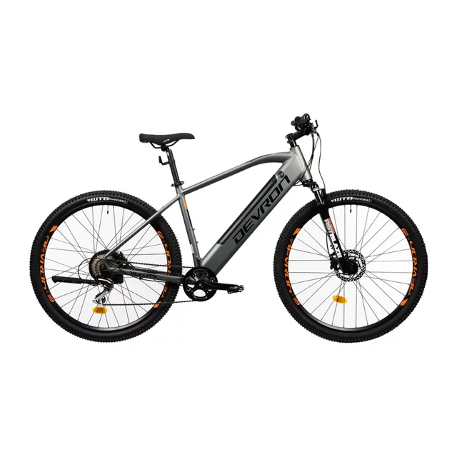 Górski rower elektryczny z amortyzacją Devron Vulcan 29" - model 2025 - Szary - Szary