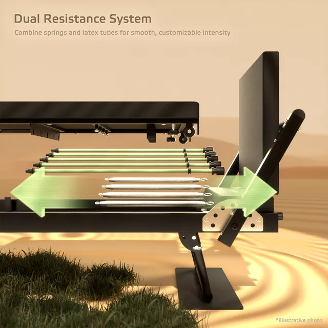 Reformer inSPORTline Auraler do pilatesu ∙ podwójny opór sprężynowy ∙ max wysokość 200 cm ∙ solidna konstrukcja ∙ podłokietniki regulowane ∙ składany