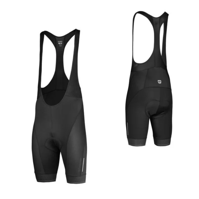 Męskie spodenki rowerowe Etape Elite Lacl 2.0 ∙ anatomiczna wkładka Stretch Man ∙ oddychające szelki AirMesh ∙ Fit+ - Czarny - Czarny