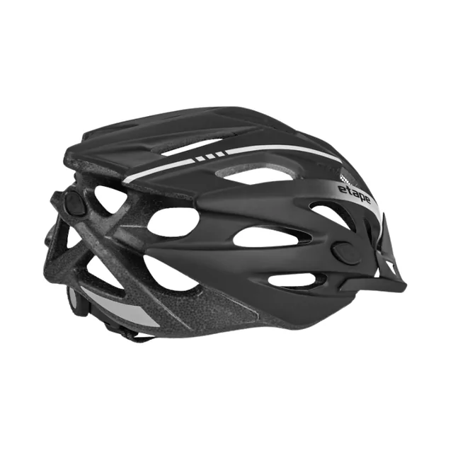 Kask rowerowy Etape Twister ∙ 25 otworów wentylacyjnych ∙ siatka na owady ∙ odpinany daszek ∙ elementy odblaskowe - czarno/biały mat