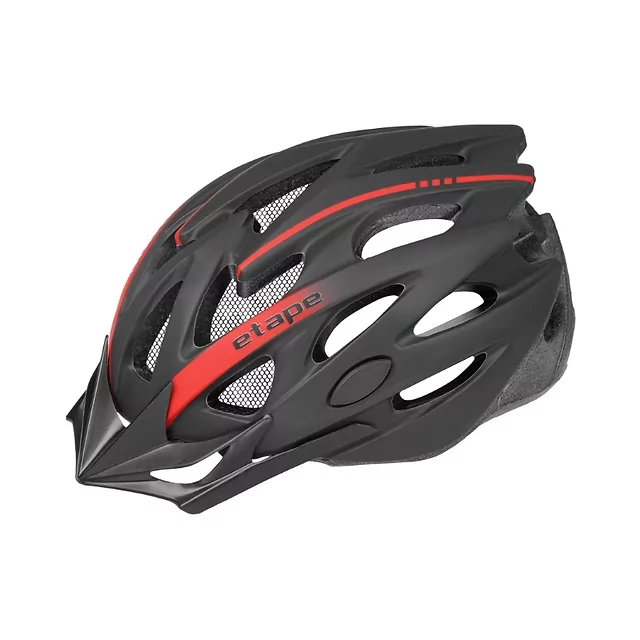 Kask rowerowy Etape Twister ∙ 25 otworów wentylacyjnych ∙ siatka na owady ∙ odpinany daszek ∙ elementy odblaskowe - czarno/biały mat