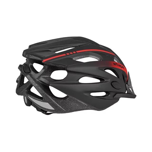 Kask rowerowy Etape Twister ∙ 25 otworów wentylacyjnych ∙ siatka na owady ∙ odpinany daszek ∙ elementy odblaskowe - czarno/biały mat