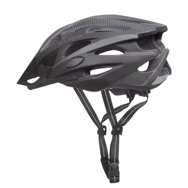 Kask rowerowy Etape Twister ∙ 25 otworów wentylacyjnych ∙ siatka na owady ∙ odpinany daszek ∙ elementy odblaskowe - czarno/biały mat - czarny/tytan matowy