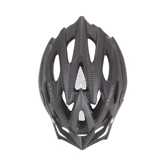 Kask rowerowy Etape Twister ∙ 25 otworów wentylacyjnych ∙ siatka na owady ∙ odpinany daszek ∙ elementy odblaskowe - czarno/biały mat