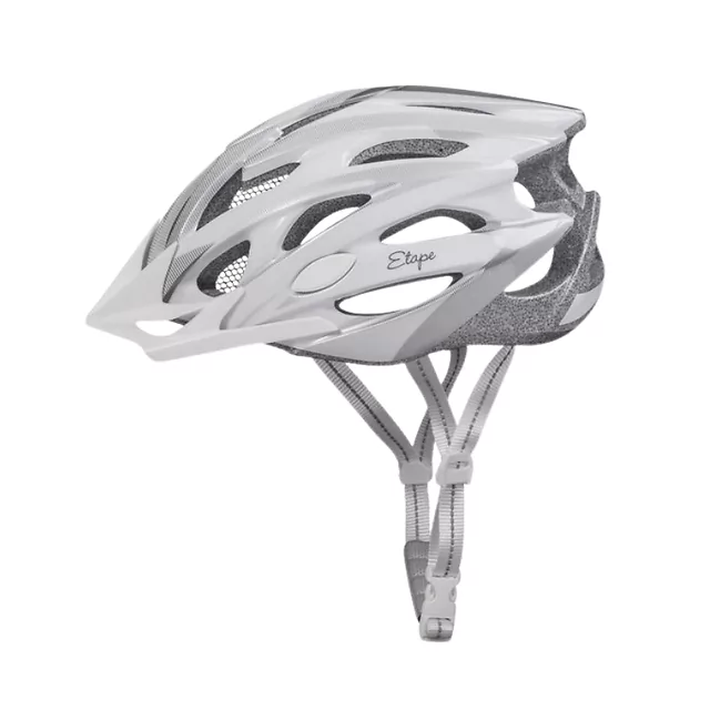 Kask rowerowy Etape Venus ∙ siatka przeciw owadom ∙ odpinany daszek ∙ 25 otworów wentylacyjnych ∙ elementy odblaskowe - czarny/miętowy mat - biały/srebrny mat