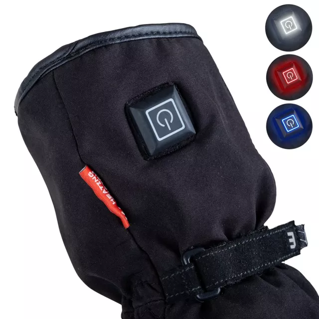 Rękawice podgrzewane W-TEC HEATflip 2w1 ∙ bateria 2000 mAh ∙ 3 tryby grzania ∙ wodoodporne ∙ dotyk ∙ elementy odblaskowe ∙ termoizolacja - Czarny