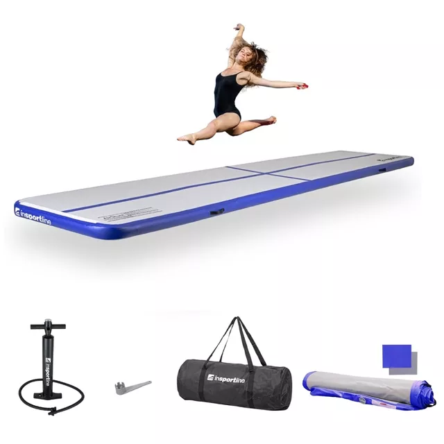 Ścieżka akrobatyczna Airtrack inSPORTline Airstunt 500x100x10 cm biała z pompką