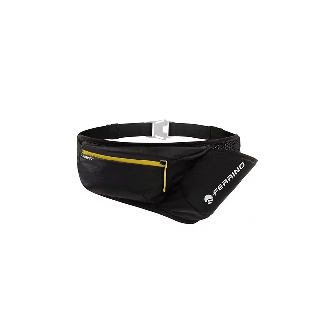 Nerka biegowa Ferrino X-Waist ∙ kieszeń na bidon ∙ karabińczyk na klucze ∙ elementy odblaskowe ∙ waga 85 g ∙ nylon ripstop - Czarny