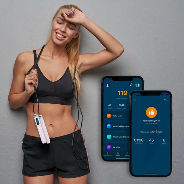 Inteligentna skakanka fitness smart z bluetooth inSPORTline Jumpsmart - Biały