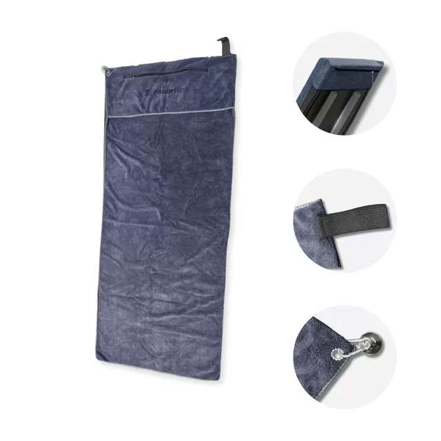 Ręcznik fitness z magnesem i kieszenią inSPORTline Benchbuddy 120x50 cm