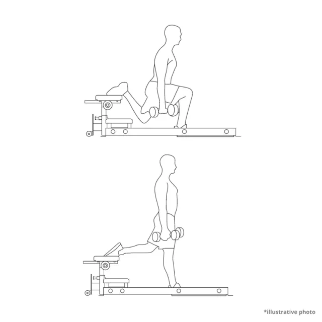 Ławka do nóg i pośladków inSPORTline X-NT HT10 ∙ nośność 350 kg ∙ kółka transportowe ∙ stal