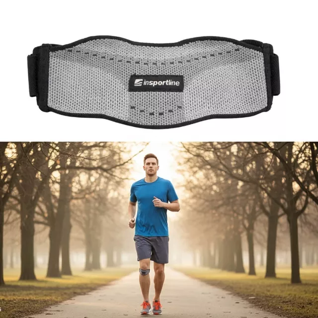 Podrzepkowa opaska silikonowa inSPORTline Neekono ∙ wsparcie więzadła rzepki ∙ anemiczny kształt ∙ wentylowana konstrukcja ∙ regulacja ucisku