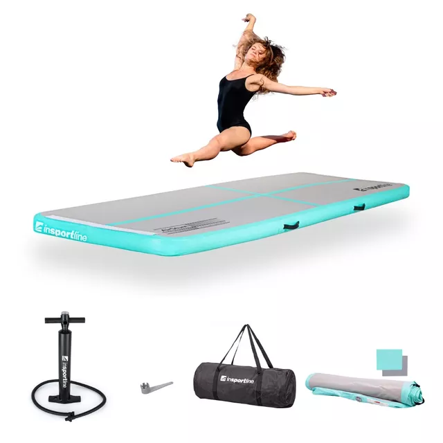 Ścieżka akrobatyczna Airtrack inSPORTline Airstunt 300x100x10 cm biała z pompką