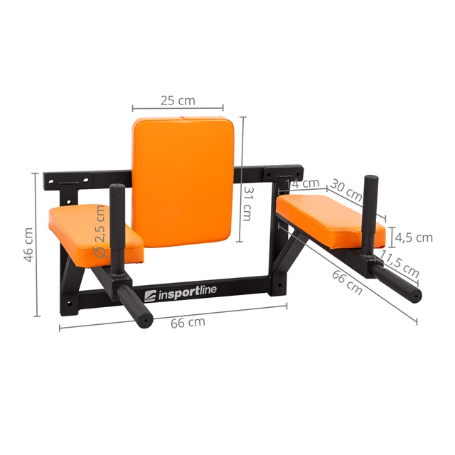 Drążek do ćwiczeń montowany do ściany inSPORTline RK120 - Szary