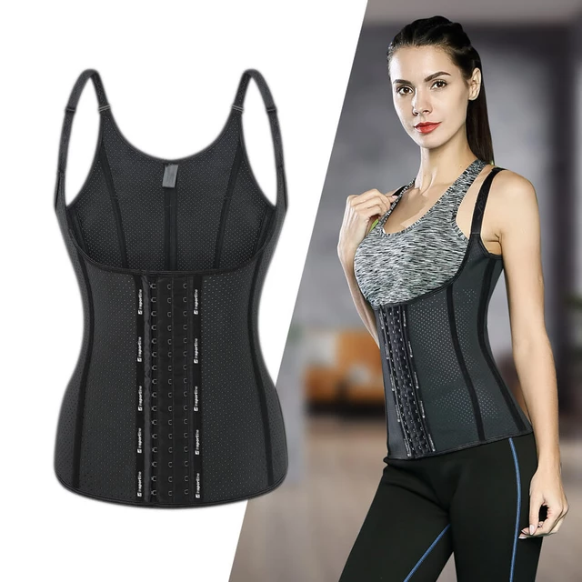 Gorset fitness na ramiączkach stabilizująco wyszczuplający inSPORTline Corsup - Czarny - Czarny