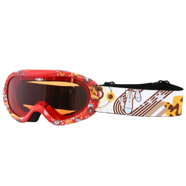 Młodzieżowe gogle narciarskie snowboardowe WORKER Doyle - Czerwona grafika - Czerwona grafika