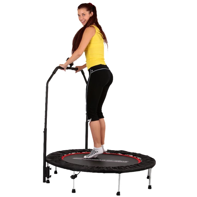 Trampolina fitness z poręczą inSPORTline PROFI Digital 140 cm