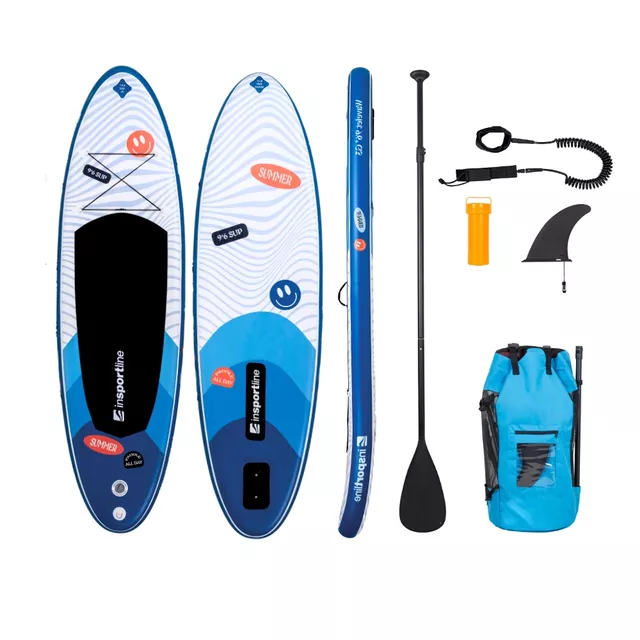 Paddleboard z akcesoriami deska SUP inSPORTline Wavelet 9'6" - Niebieski - Niebieski