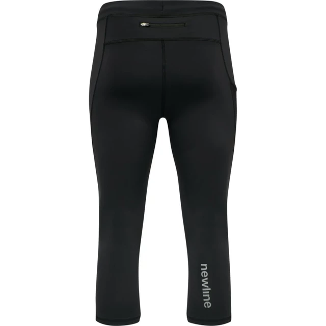 Legginsy męskie 3/4 kompresyjne Newline Core Knee Tights ∙ wsparcie mięśni ∙ panele wentylacyjne ∙ kieszeń zip ∙ odblaski - Czarny