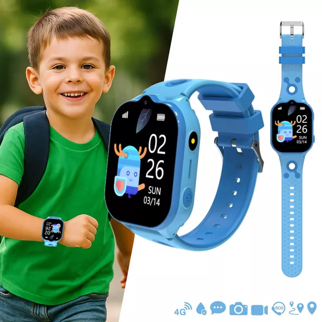 Smartwatch inSPORTline Odino dla dzieci z SIM GPS 4G LTE IP67 i przyciskiem SOS nowoczesne funkcje