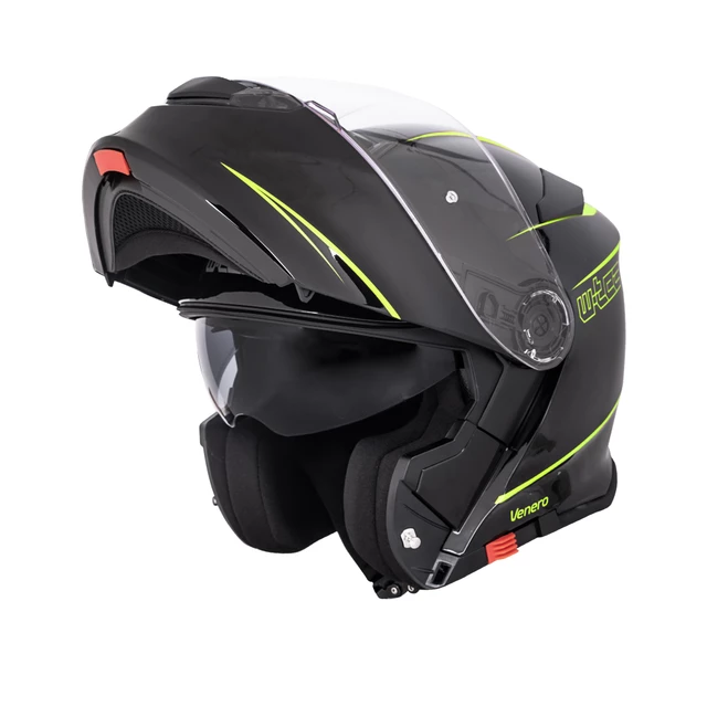 Kask motocyklowy szczękowy z blendą W-TEC Venero - Glossy Black-Gold