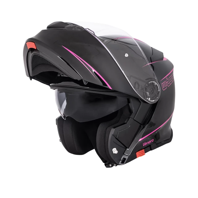 Kask motocyklowy szczękowy z blendą W-TEC Venero - Glossy Black-Gold