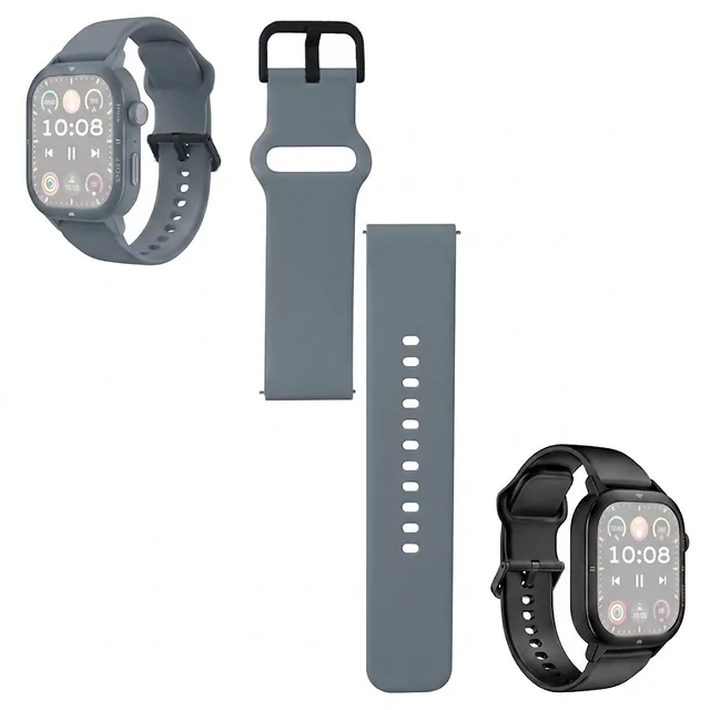 Wymienny pasek do smartwatchy inSPORTline Gradana, Melagra i Sagara ∙ antracytowy ∙ wodoodporny ∙ elastyczny ∙ komfortowy