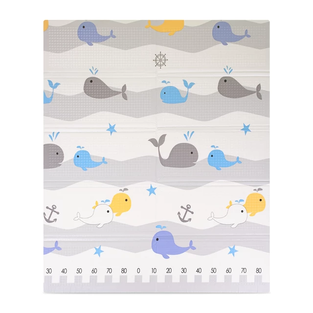 Składana mata materac podkładka dla dziecka inSPORTline Michlino 180x160x1,2 cm - Miasto/Wieloryby