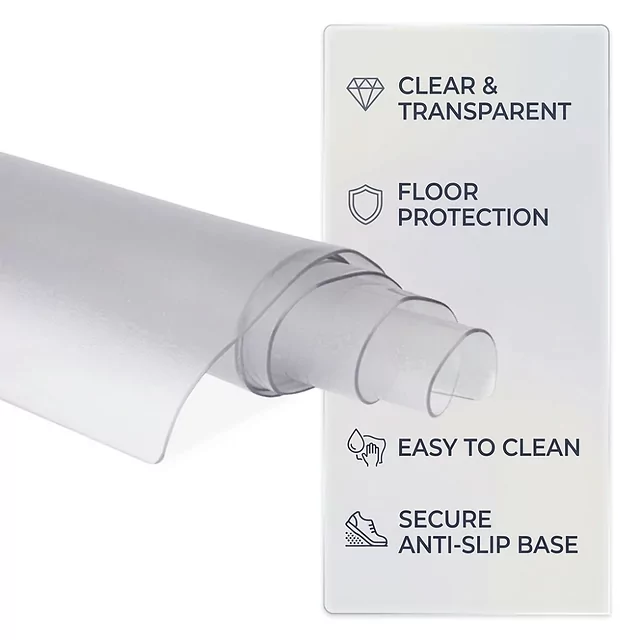 Przezroczysta mata ochronna pod sprzęt inSPORTline Proteko Clear 220x100x0,15 cm ∙ tłumi wibracje i hałas ∙ antypoślizgowa powierzchnia ∙ materiał PVC