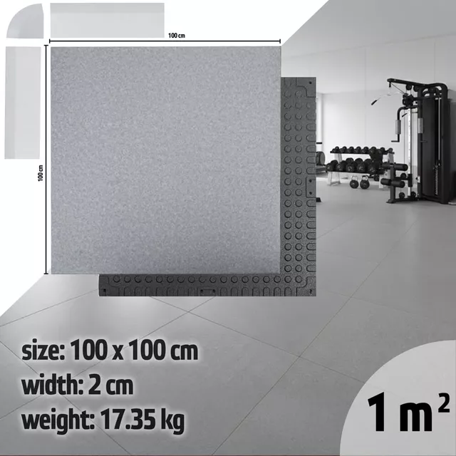 Mata ochronna / podłoga inSPORTline Luxteko Waffle 100x100x2 cm ∙ pod ciężki sprzęt siłowy ∙ struktura waffle ∙ amortyzacja uderzeń ∙ wodoodporna - marmur - marmur