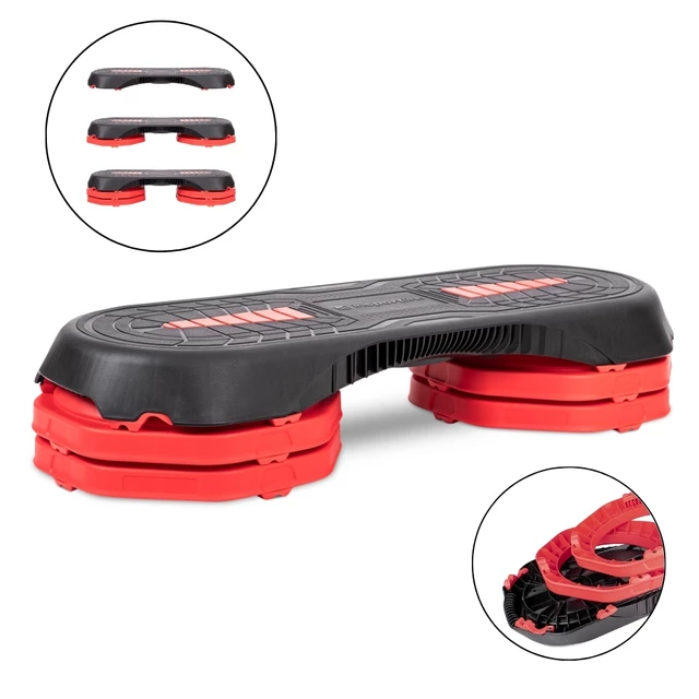 Step fitness / aerobik inSPORTline Escadon ∙ 3 poziomy wysokości ∙ nośność 200 kg ∙ antypoślizgowa powierzchnia ∙ gumowe nóżki