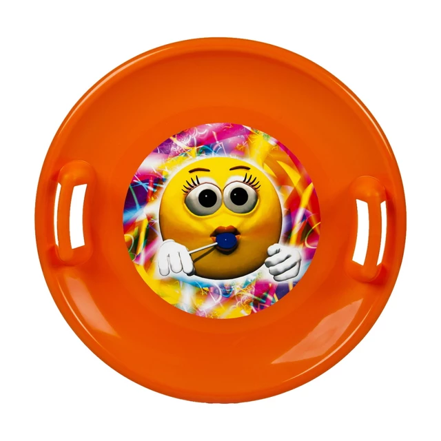 Ślizg na śnieg, jabłuszko STT - niebieski chłopiec emoji - pomarańczowa dziewczyna emoji