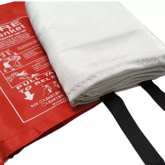 Koc gaśniczy inSPORTline Blanfir ∙ przeciwpożarowy ∙ włókno szklane ∙ do 800°C ∙ etui na rzep