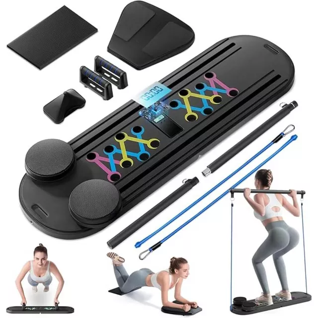 Wielofunkcyjna deska do pompek i pilatesu inSPORTline Pushap Zen ∙ z gumami oporowymi ∙ wielopozycyjna