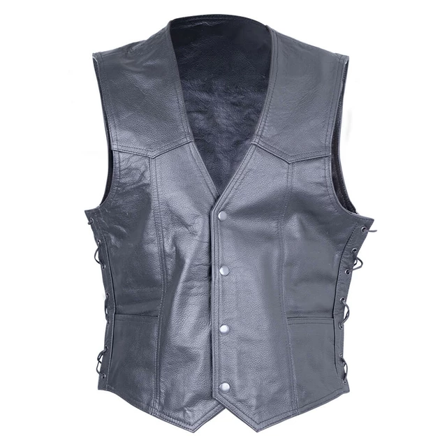 Skórzana kamizelka motocyklowa Sodager Live To Ride Vest - Czarny