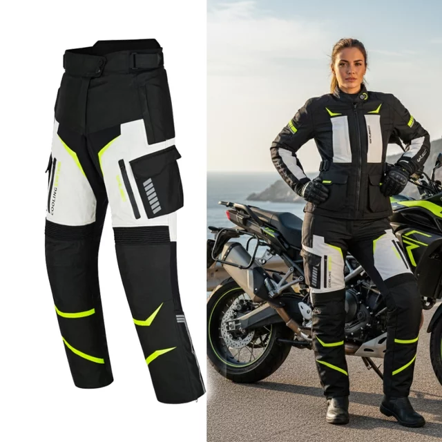 Damskie spodnie motocyklowe W-TEC Warao Lady ∙ ochraniacze ce ∙ membrana klimatyczna ∙ airvent ∙ wypinane ocieplenie - Czarno-niebieski - Czarno-niebieski