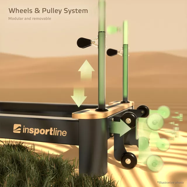 Profesjonalny reformer do pilatesu inSPORTline Comfolder ∙ składany ∙ nośność 150 kg ∙ rama aluminiowa ∙ regulacja oporu