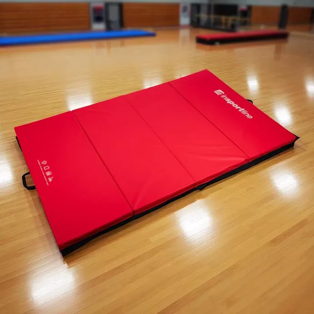Składany materac gimnastyczny mata inSPORTline Kvadfold 200x120x5 cm - Czerwony