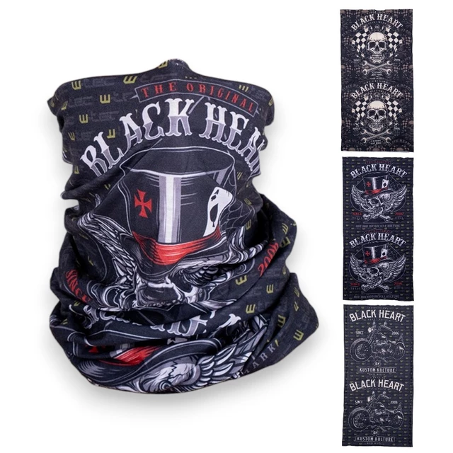 Wielofunkcyjna chusta na motor szalik ocieplacz na szyję W-TEC Black Heart Scarfest - Skrzydła Czaszki