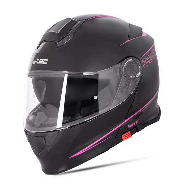 Kask motocyklowy szczękowy z blendą W-TEC Venero - Glossy Black-Gold
