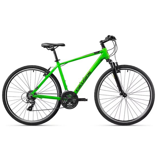 Męski rower crossowy Cyclision Zodin 5 MK-II 28" ∙ napęd Shimano 21 biegów ∙ amortyzowany widelec ∙ rama aluminiowa ∙ V-brake - Red Soul - Sharp Green