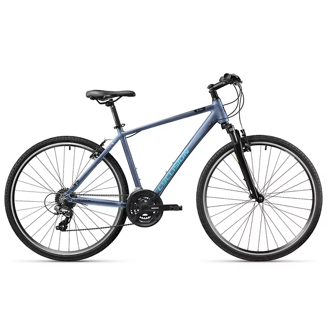 Męski rower crossowy Cyclision Zodin 5 MK-II 28" ∙ napęd Shimano 21 biegów ∙ amortyzowany widelec ∙ rama aluminiowa ∙ V-brake - Red Soul - Azure Steel